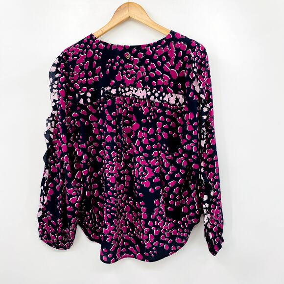 Marie Oliver silk purple spotted blouse - Picture 3 of 4